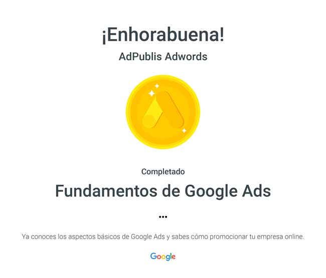 Certificado Google Ads Administracion Publicidad Internet para AdPublis - CONTACTENOS Certificado Google Ads Administracion Publicidad Internet para AdPublis