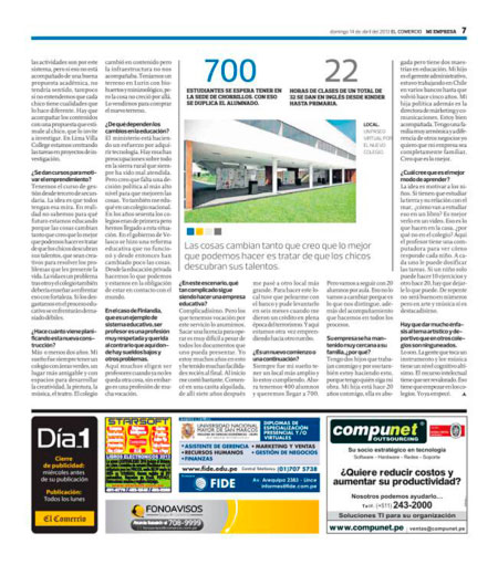 página en Mi Empresa de aviso 3x2 de Compunet Peru. Sale todos los domingos. 306,000 Lectores