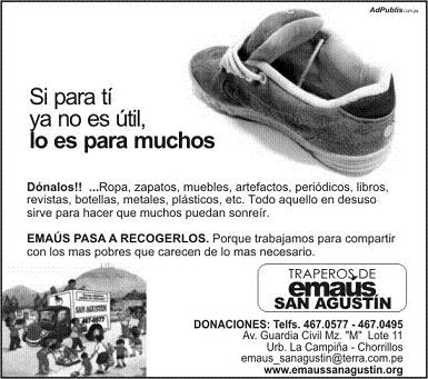 Campaña publicada en PERU21. Líder de los Diarios Tabloides Serios. 320,000 Lectores