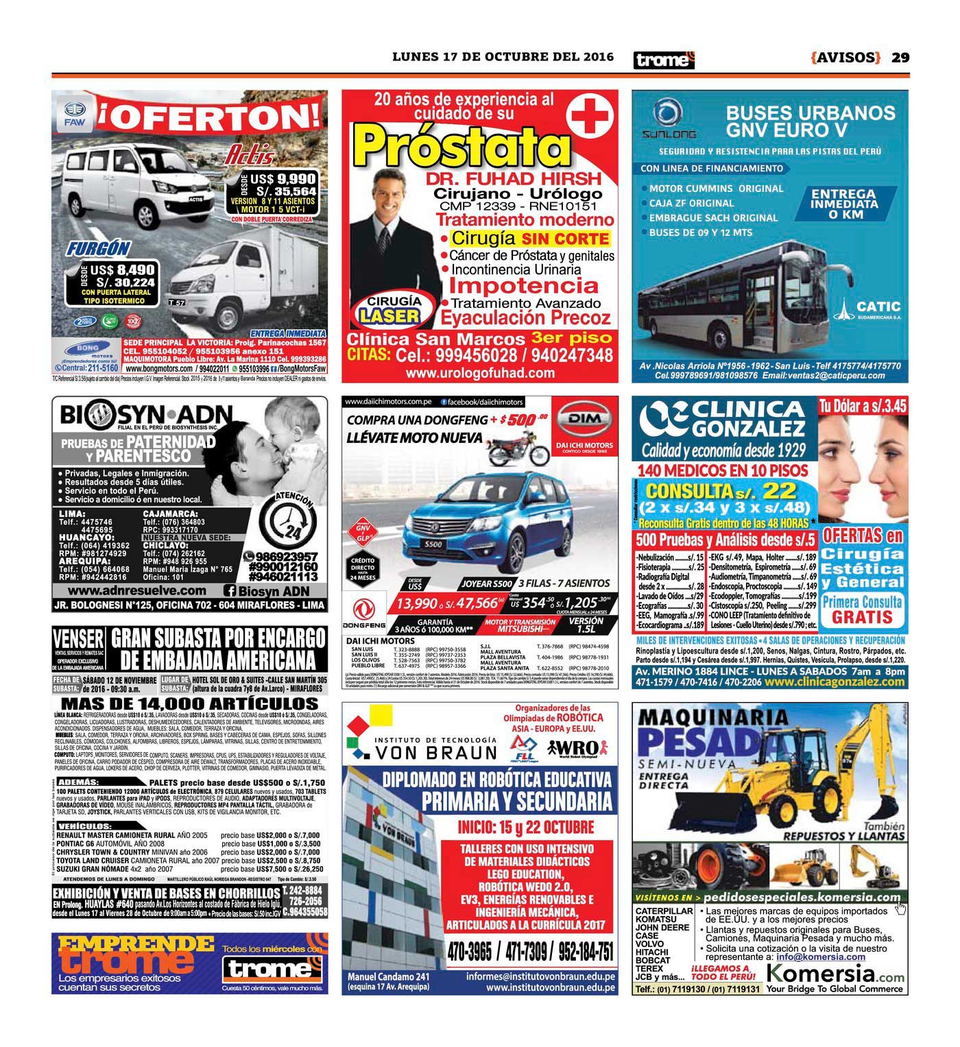 Rotativos 4x2 en Trome 04 de Agosto página 19 para KOMERSIA.com. Ideal para PYMEs que deseen CRECER