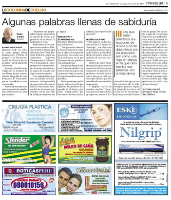 Aviso publicado en Suplemento MiHogar el Domingo 19 de Abril 2009