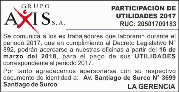 Muestra de Aviso de Utilidades a medida 2x2 publicado para AXIS