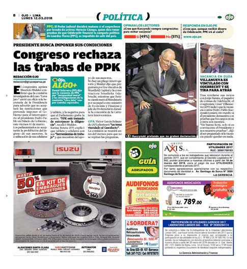 Pagina de Aviso de Utilidades a medida 2x2 publicado en el diario OJO Pagina de OJO - Aviso de Utilidades publicado por AdPublis